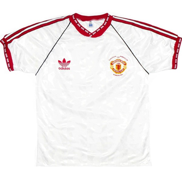 Tailandia Camiseta Manchester United Segunda equipo Retro 1991 Blanco